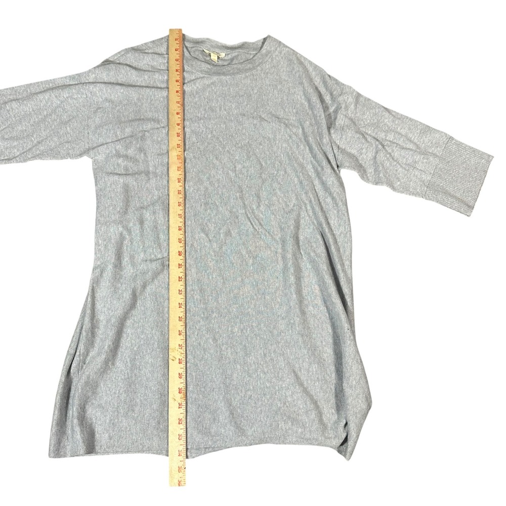 Eileen Fisher Sweater Dress Women Medium Gray Organic Cotton Knit Long Sleeve - Picture 6 of 9